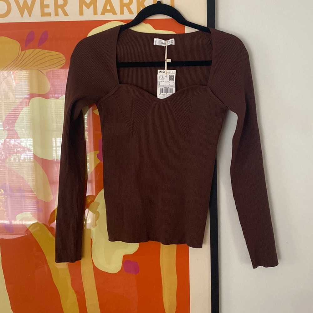 NWT brown ribbed sweater/long sleeve top